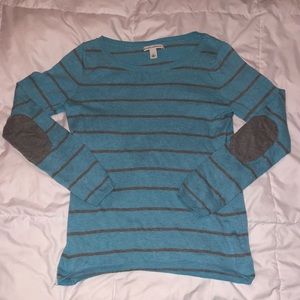 Banana Republic Blue and Grey Striped Sweater